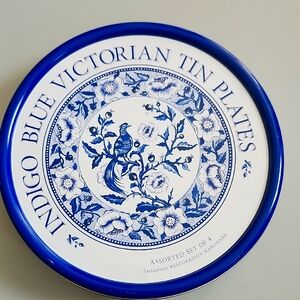 Room Restoration Hardware Indigo Blue Victorian Tin Plates